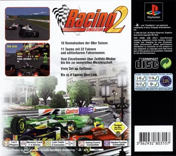 Racing Simulation 2 (GE) box cover back